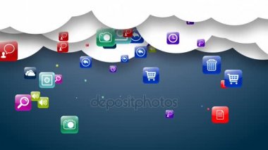 Bulut depolama medya veri. Arşiv.