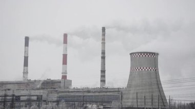 CHP içinde şiddetli kar yağışı. Kojenerasyon Tesisi.