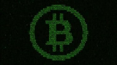 Elektronik bitcoin. Ağ içindeki Bitcoin. Kripto para birimi.