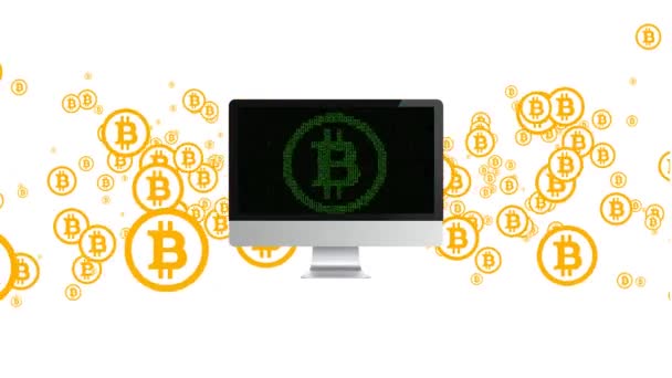 Extração de criptomoeda. Mineração bitcoin . — Vídeo de Stock