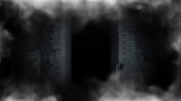 Ragazza fantasma sulla porta. Un fantasma terribile . — Video Stock