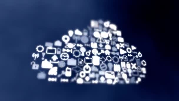 Almacenamiento de datos en línea Almacenamiento de información en la nube — Vídeo de stock