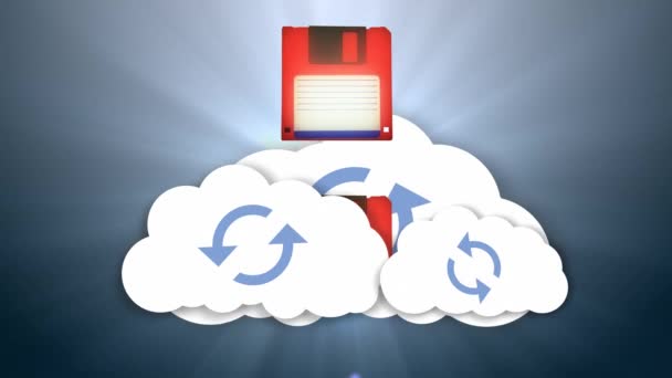 Informatie en de cloud. Cloud-gebaseerde mediaopslag. Veilige online opslag — Stockvideo