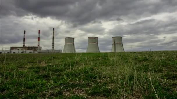 Power plant timelapse. Industrial territory, power generation. Ecological catastrophy. 595 — Stock Video