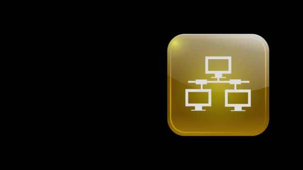 Panneau réseau informatique. Réseau à partir d'un groupe d'ordinateurs . — Video