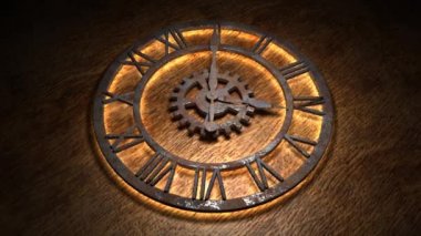 Time laps of an old watch. The hands of the clock spin quickly. Indicate the time is 05:00. Clock Time 5:00.