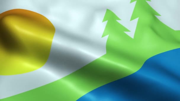 Macha Kanada Flaga Miasta Kawartha Jeziora Płynne Pętli — Wideo stockowe