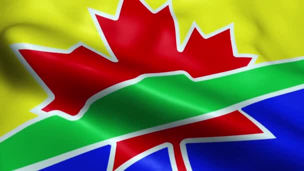 雷湾の波のカナダ市旗シームレスループ — ストック動画