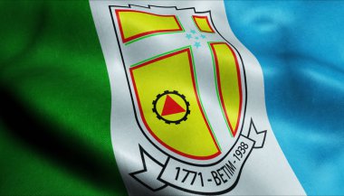 3d Dalgalanan Brezilya Şehri Betim Kapanış Bayrağı Görünümü