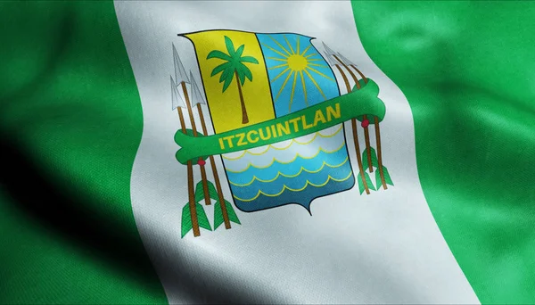 Mávání Guatemala City Flag Escuintla Closeup View — Stock fotografie