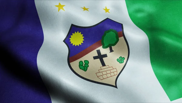 Zwaaien Brazilië City Flag Van Santa Cruz Capibaribe Closeup View — Stockfoto
