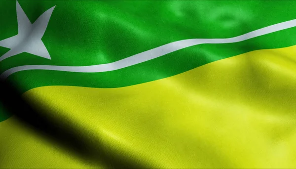 3D挥动巴西Boa Vista Closeup View城市旗帜 — 图库照片