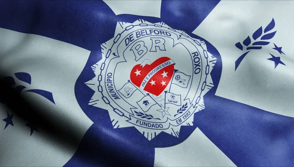 Bandeira Cidade Belford Roxo Closeup View — Fotografia de Stock