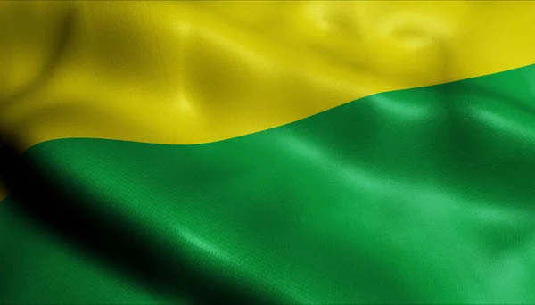 3D mávání Kolumbie City Flag of Pauna Closeup View — Stock fotografie