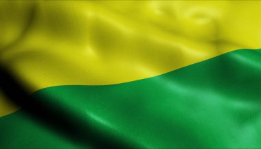 3d Sallanan Kolombiya Şehri Cienaga Kapanış Bayrağı Görünümü