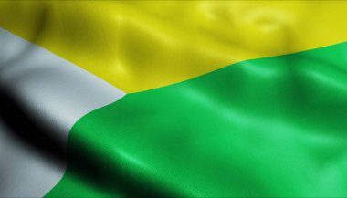 3d Sallanan Kolombiya Şehri Puerto Carreno Kapanış Manzarası Bayrağı