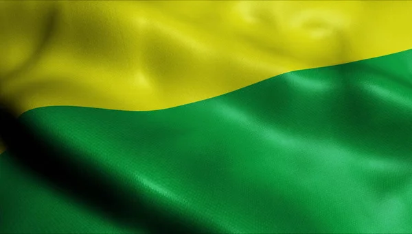 3D vlnění Kolumbie City Flag of San Onofre Closeup View — Stock fotografie
