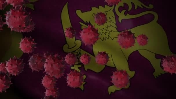 带有斯里兰卡国旗的Coronavirus概念的Corona病毒爆发 — 图库视频影像