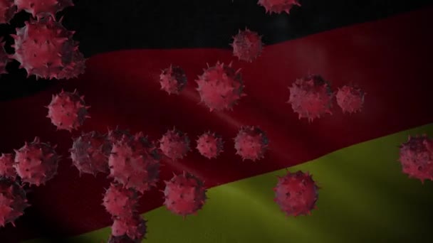 Virus Corona Focolaio Con Germania Bandiera Coronavirus Concept — Video Stock