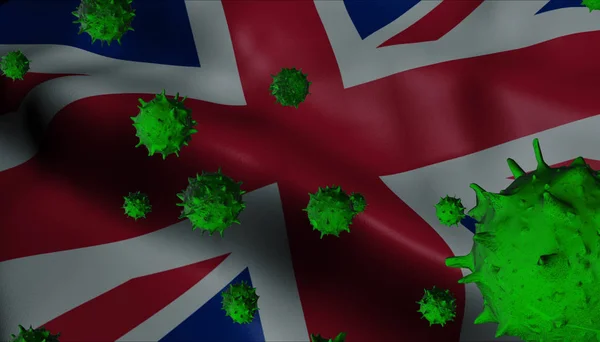 Corona Virus Outbreak with United Kingdom Flag - Coronavirus Con — стокове фото