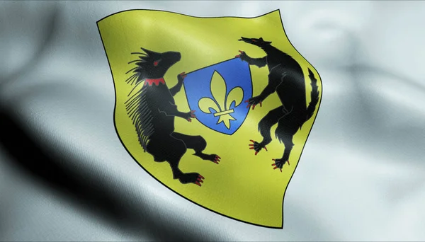 3d hullámos Franciaország címer zászló Blois — Stock Fotó