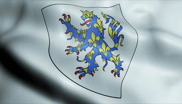 3d hullámos Franciaország címer zászló Compiegne — Stock Fotó