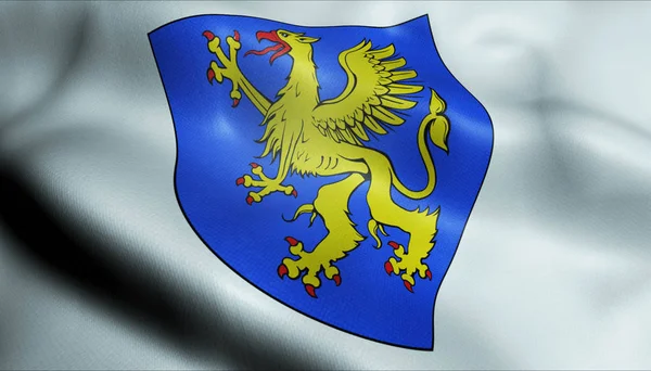 Escudo de Francia ondeado 3D Bandera de San Brieuc — Foto de Stock
