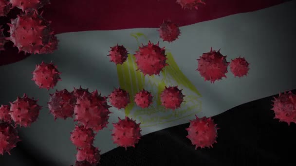 Corona Virus Outbreak Egypt Flag Coronavirus Concept — стокове відео