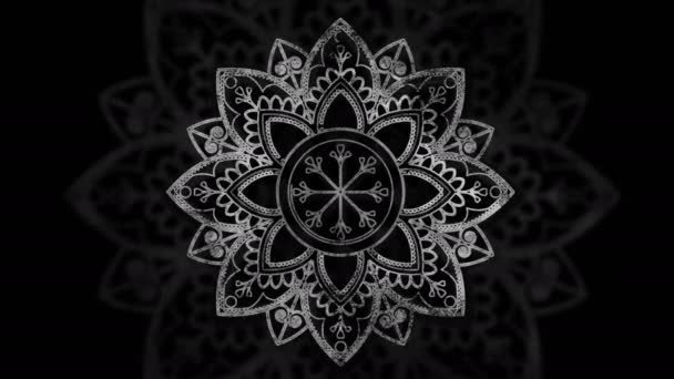 Dibujado Mano Hermoso Patrón Mandala Para Diwali Fondo Negro — Vídeos de Stock