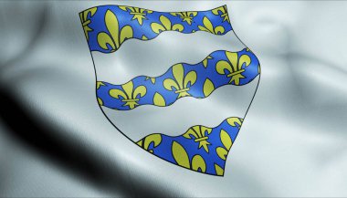 3d Dalgalanan Fransa Arma Bölümü Seine et Marne Kapanış Bayrağı Görünümü