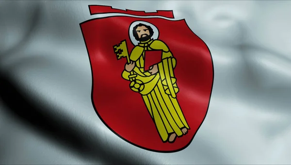Illustration Viftande Vapenflagga Från Trier Tyskland — Stockfoto