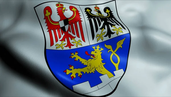 Ilustración Escudo Armas Ondeando Bandera Erlangen Alemania — Foto de Stock