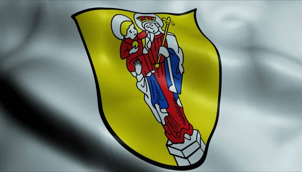 Illustration Waving Coat Arms Flag Altotting Germany Country — Stock Photo, Image