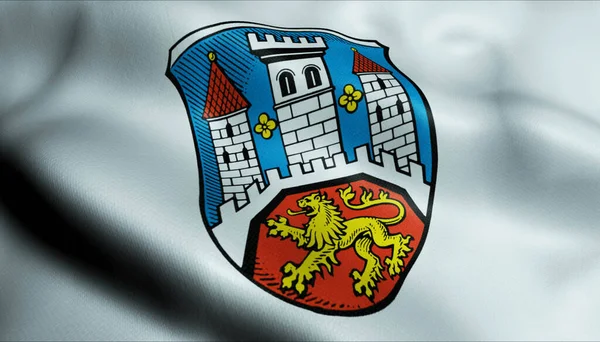 Illustration Einer Wehenden Wappenfahne Von Biedenkopf — Stockfoto