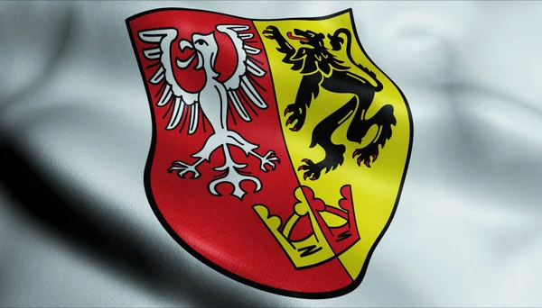 Illustration Waving Coat Arms Flag Bad Neuenahr Ahrweiler Germany Country — Stock Photo, Image