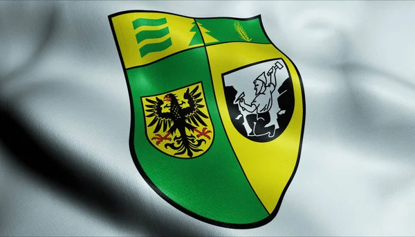 Illustration Einer Wehenden Wappenfahne Von Bad Gottleuba Berggiebhubel Deutschland — Stockfoto