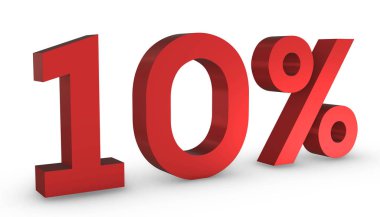 3d Parlak Kırmızı% 10 Beyaz Arkaplanda% 10 İzole.