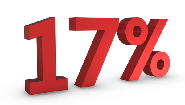 Блестящий Красный Число Процентов Изолированы Белом Фоне — стоковое фото
