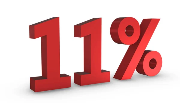 Блестящий Красный Номер Процентов Изолированы Белом Фоне — стоковое фото