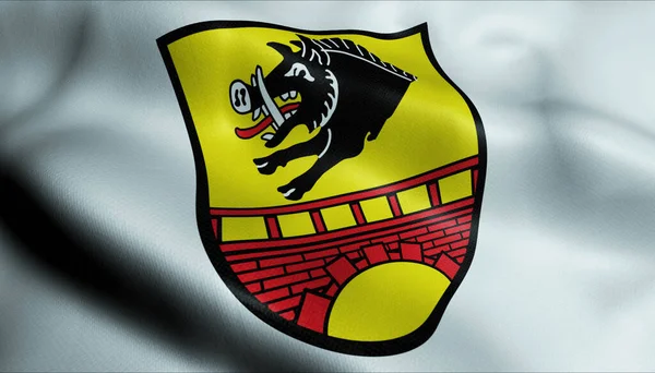 Ilustração Brasão Armas Bandeira Ebern Alemanha País — Fotografia de Stock