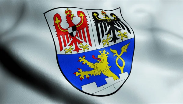 Ilustración Escudo Armas Ondeando Bandera Erlangen Alemania — Foto de Stock