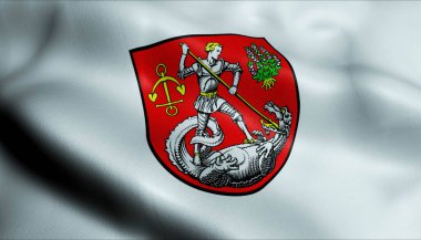 3d Heide 'nin (Almanya ülkesinin) sallanan arma bayrağının tasviri)