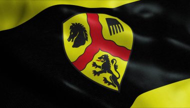 Harsewinkel 'in sallanan bayrağının 3d İllüstrasyonu (Almanya ülkesi)