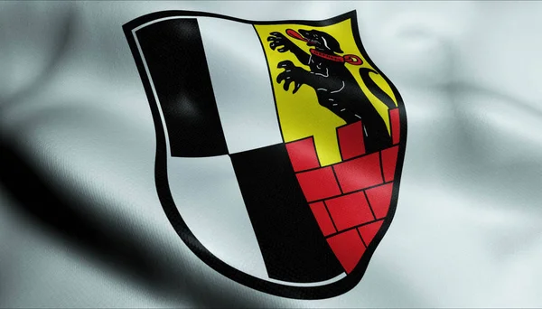Illustration Einer Wehenden Wappenfahne Von Gefrees Deutschland — Stockfoto