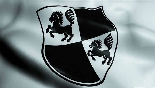 Illustration Einer Wehenden Wappenfahne Von Gerabronn Deutschland — Stockfoto