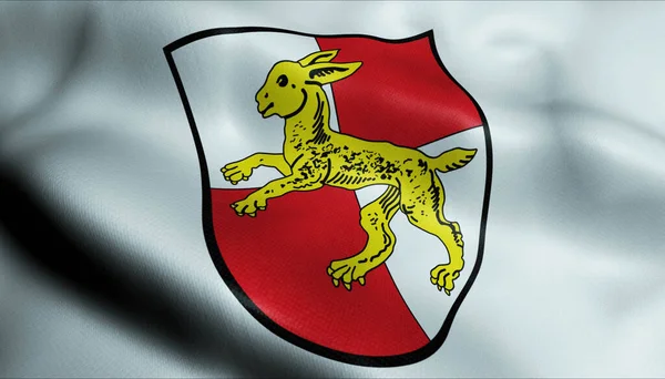 Illustration Waving Coat Arms Flag Habfurt Germany Country — Stock Photo, Image