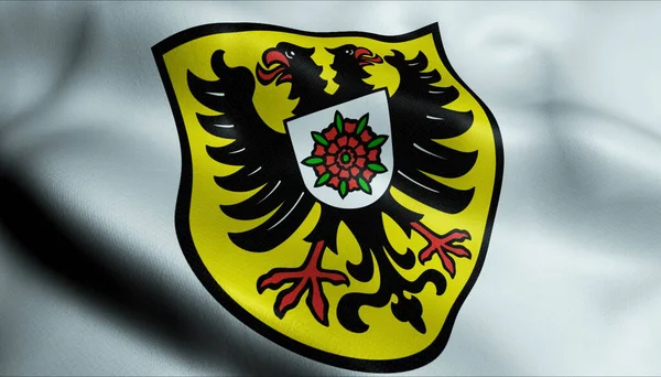 Ilustración Escudo Armas Ondeando Bandera Kraichtal Alemania País — Foto de Stock