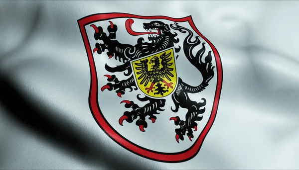 Ilustración Una Bandera Landau Ondeando Escudo Armas Alemania — Foto de Stock