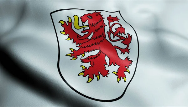 Illustration Waving Coat Arms Flag Herzogenrath Germany Country — Stock Photo, Image