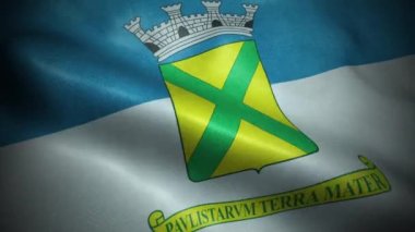 Brezilya Santo Andre Bayrak Şehri Kusursuz Dalgalanma Animasyonu